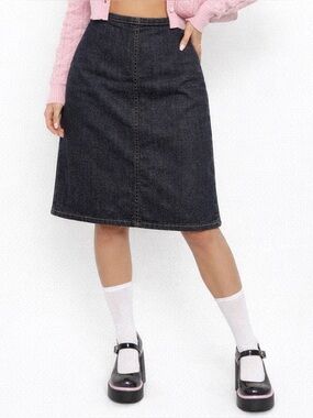 Vintage Polo Ralph Lauren The Julia Skirt Midi Dark Wash Size 10 Y2K